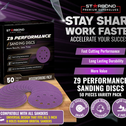 Speed Series | Z9 Performance Sanding Discs | 50-PCS Pack