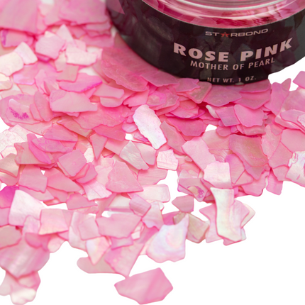 Rose Pink Mother of Pearl Inlay Flakes, 1 oz.