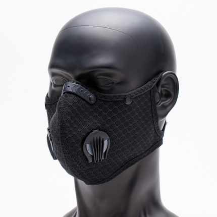 Black Dust Mask with 3 Carbon Filters