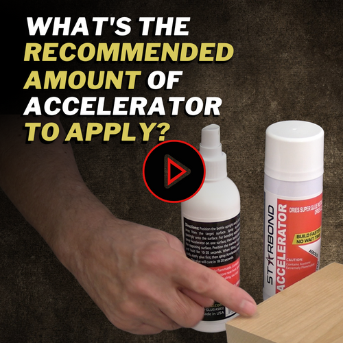What's the recommended amount of accelerator/activator to apply while using superglue?