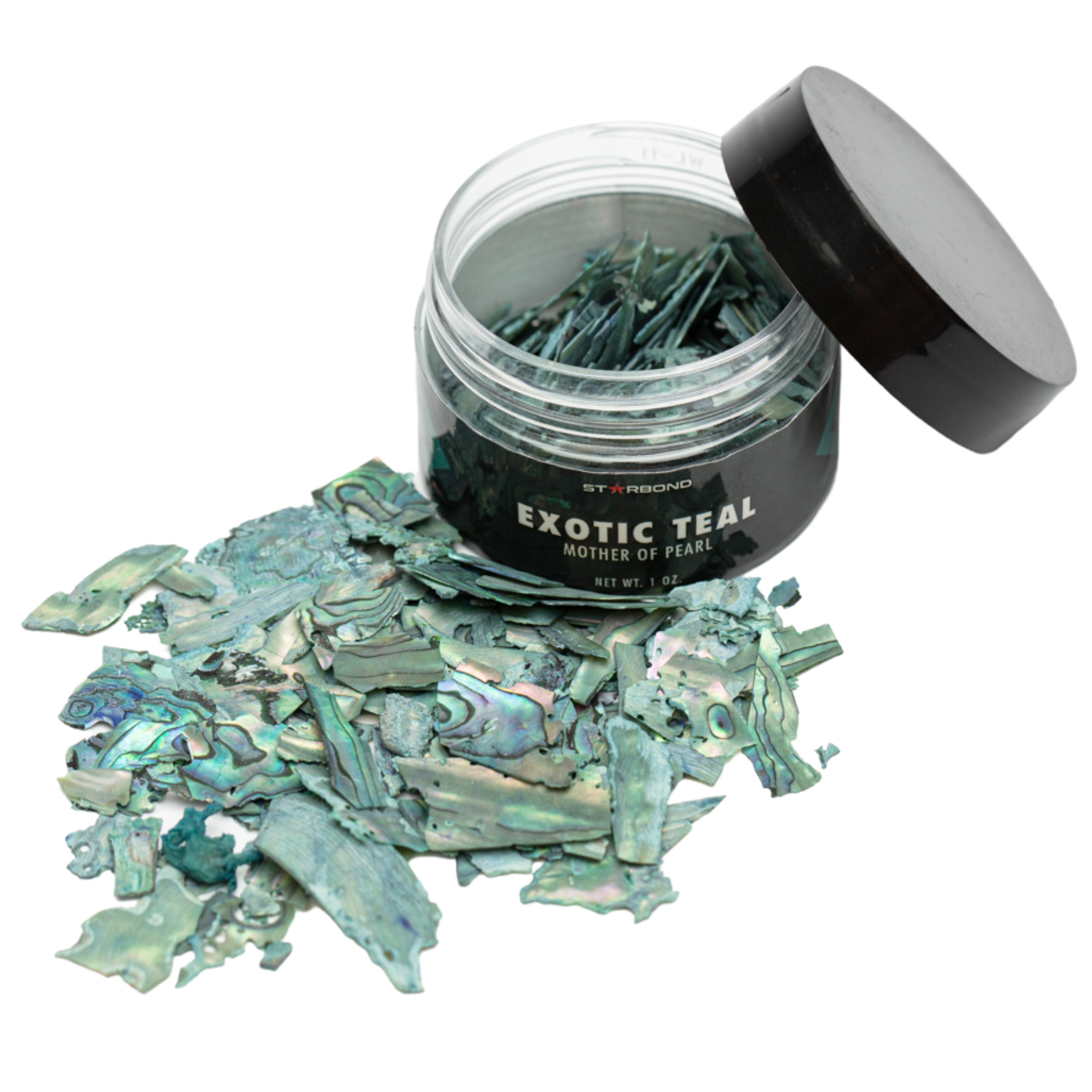 🎁 Exotic Teal Mother of Pearl Inlay Flakes, 1 oz. (25% off)