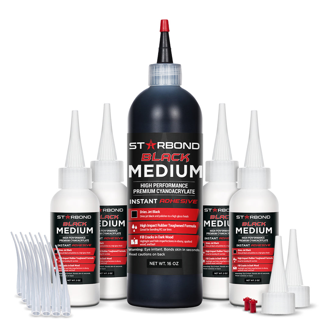 Starbond Black Medium-Thick CA Glue KBL-500, 2 Ounce