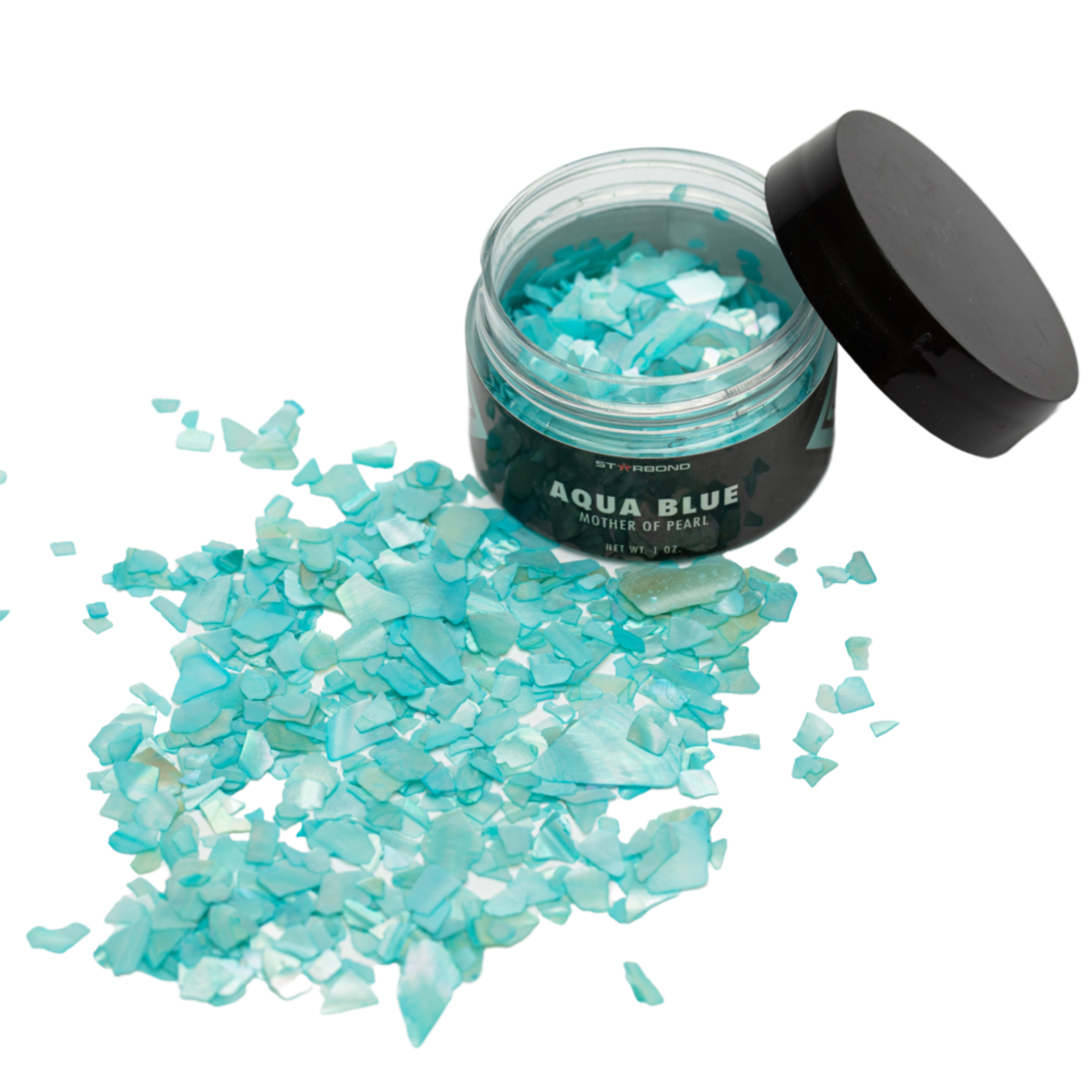 🎁 Aqua Blue Mother of Pearl Inlay Flakes, 1 oz. (25% off)