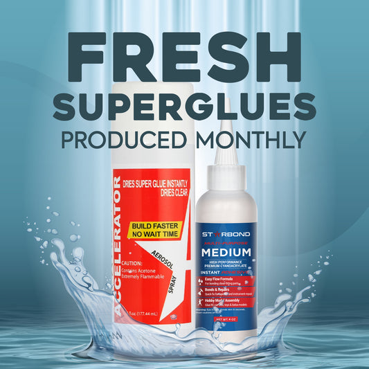 4 oz. Medium Super Glue and 6 oz. Accelerator | CA Glue Bundle