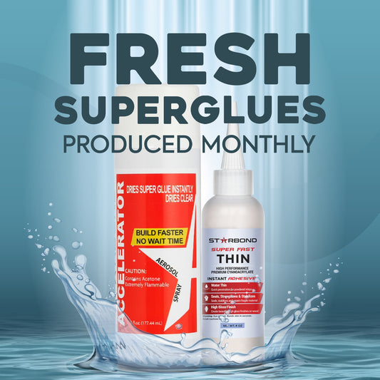 4 oz. Super Fast Thin Super Glue and 6 oz. Accelerator | CA Glue Bundle