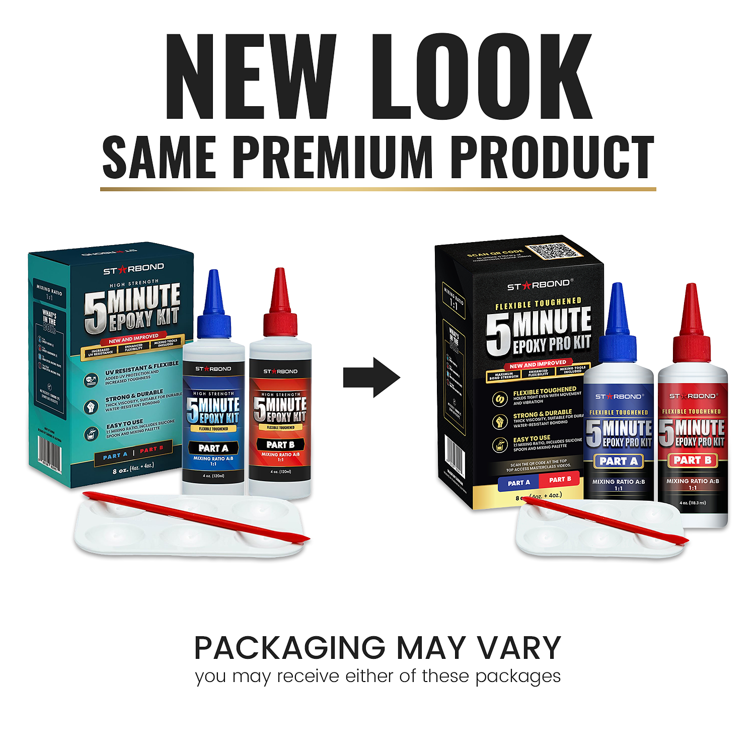 5-Minute Flexible Toughened Epoxy Pro Kit — Clear 2-Part Epoxy for Quick Repairs and Gap Filling (8 oz)