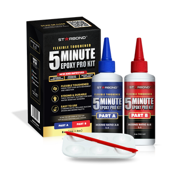 5-Minute Flexible Toughened Epoxy Pro Kit — Clear 2-Part Epoxy for Quick Repairs and Gap Filling (8 oz)