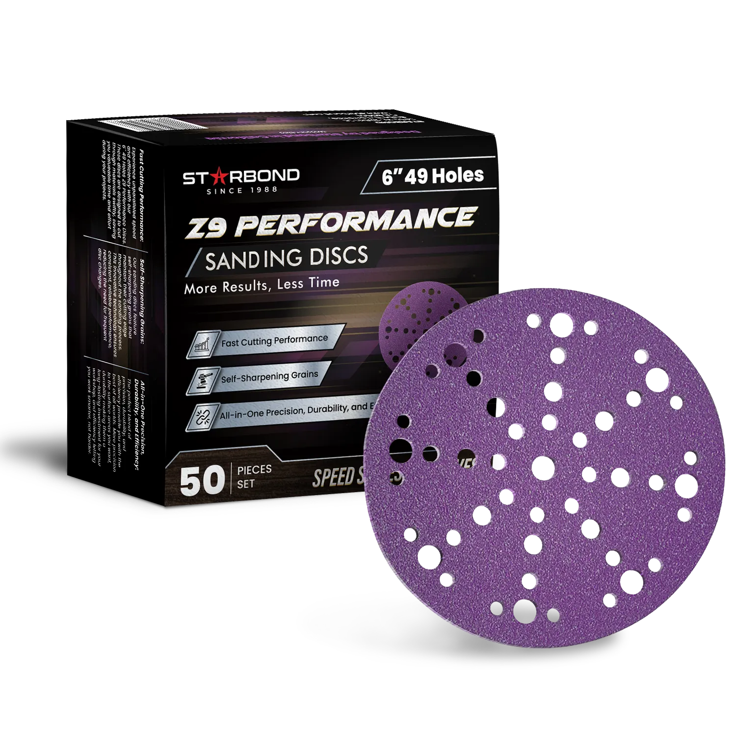 ディオキシス120 Z9 Ceramic-Hybrid Sanding Discs — 6-Inch 49-Hole, Festool