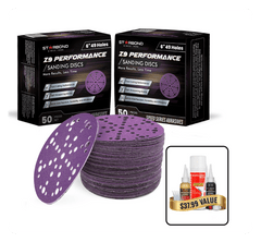 6" 49-Holes Z9 Sanding Discs Promo Bundle | 2x Multi-Grit 50-Pack + FREE Knot-Filler System