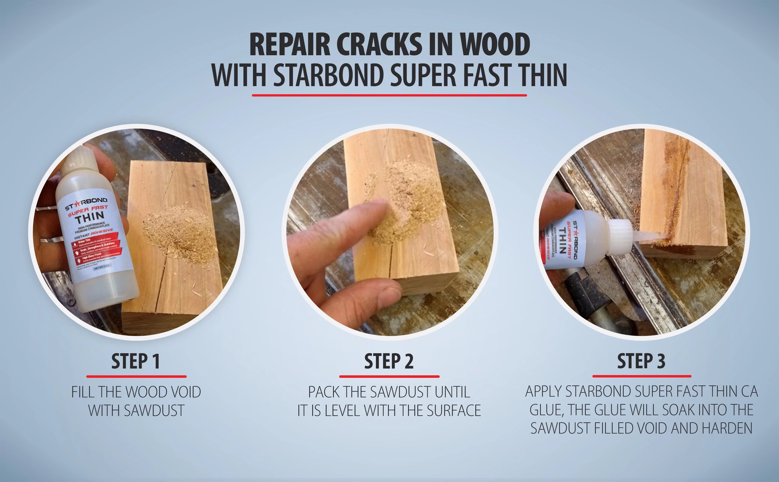 Starbond EM-40 Heavy Thin CA Super Glue for Wood Finish, Inlays