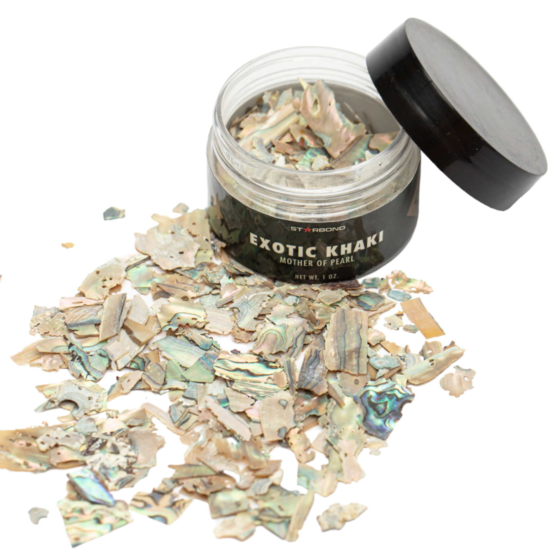 🎁 Exotic Khaki Mother of Pearl Inlay Flakes, 1 oz. (25% off)