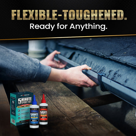 5-Minute Flexible Toughened Epoxy Pro Kit — Clear 2-Part Epoxy for Quick Repairs and Gap Filling (8 oz)