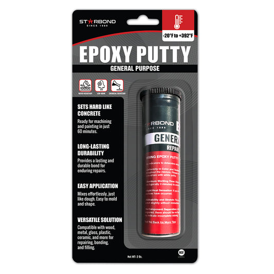 Black Epoxy Putty for Automotive, Plumbing and General Repairs (2 oz)