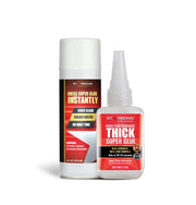 Speed Series Bundle — Gap-Filling Thick Super Glue (2 oz) + Aerosol Accelerator (6 oz) — Instant Cure for Larger Gaps