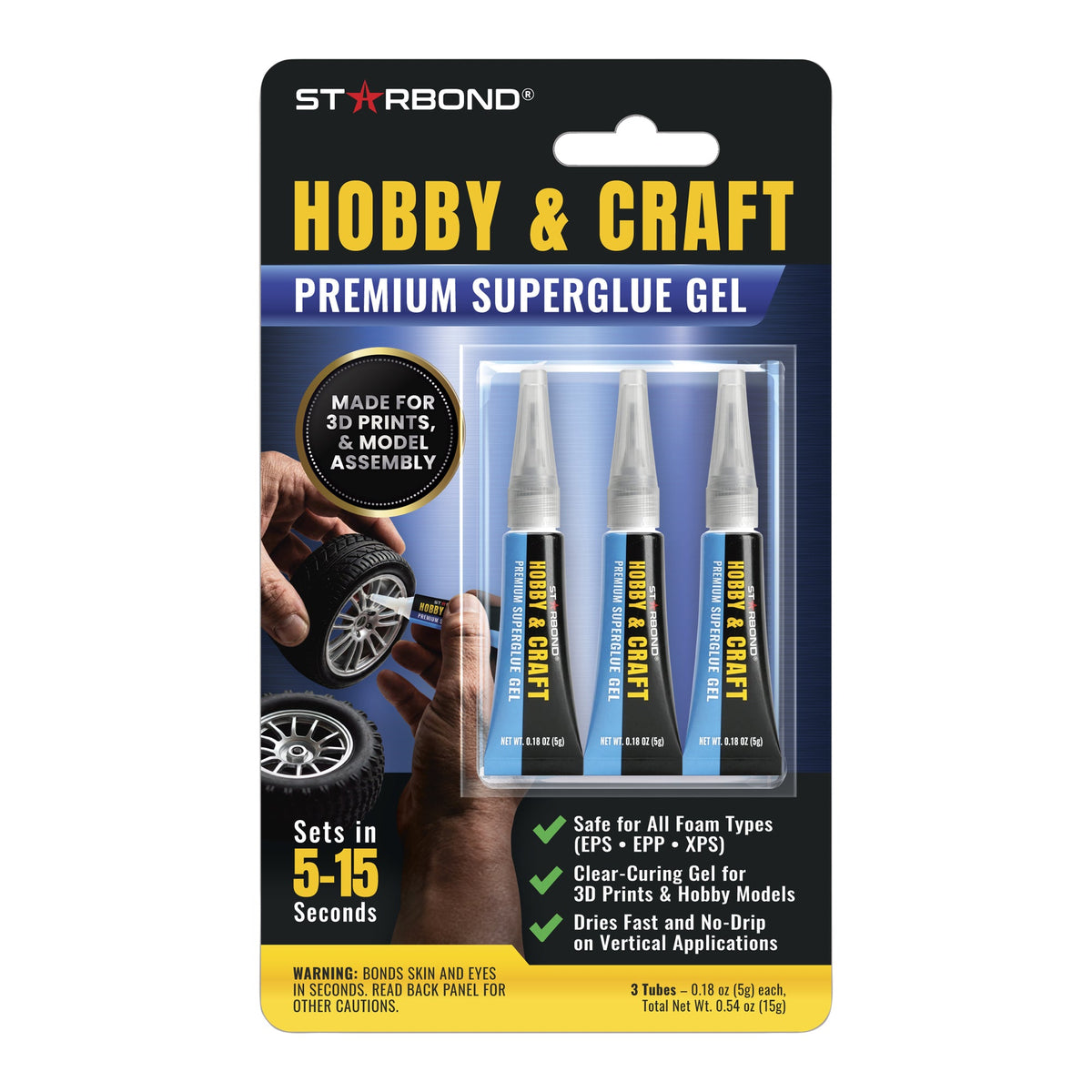🎁 Hobby & Craft Specialty No-Drip Super Glue Gel — Foam-Safe, Low-Odor Formula for Models (3 × 5g) (100% off)