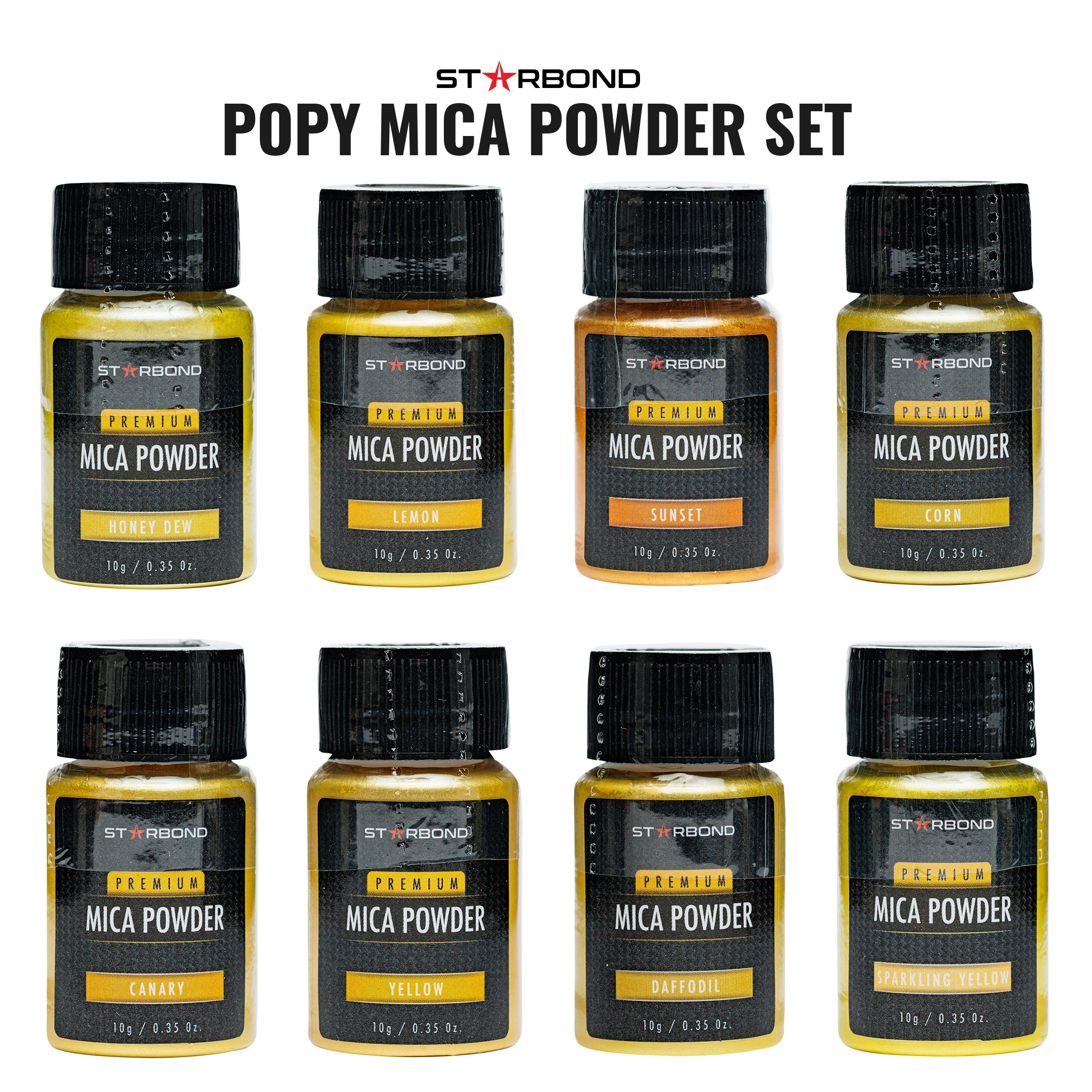 24-Choices Mica Powder Creativity Set (Purple Orange Pink Yellow), 10g – Starbond