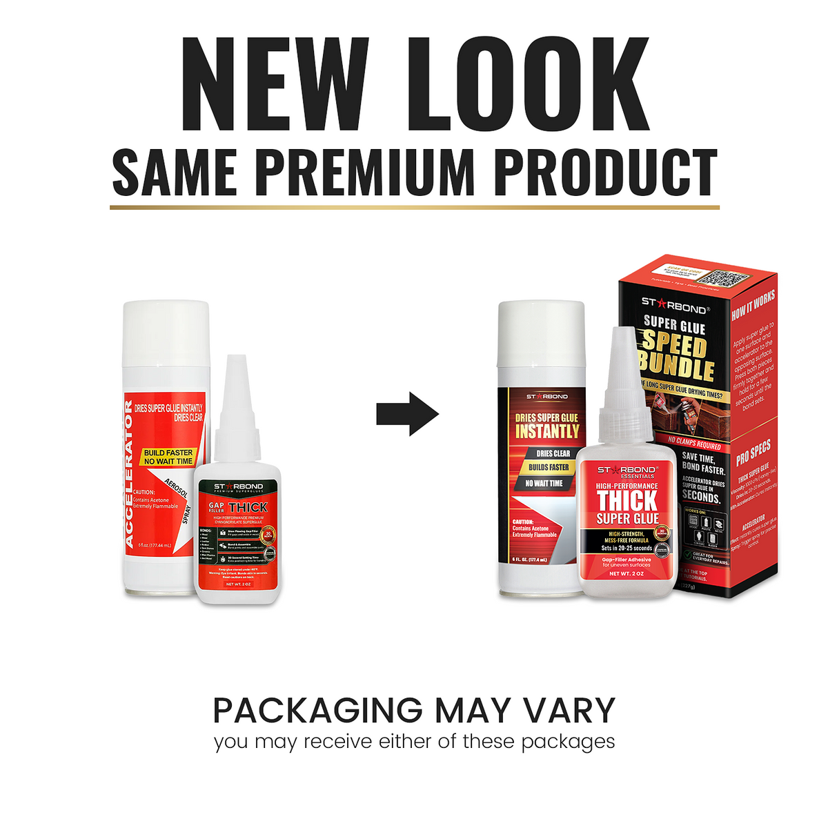 Speed Series Bundle — Gap-Filling Thick Super Glue (2 oz) + Aerosol Accelerator (6 oz) — Instant Cure for Larger Gaps
