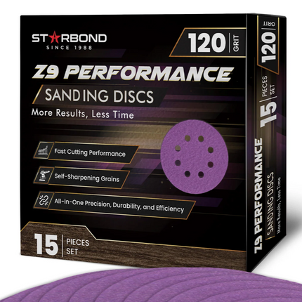 Speed Series | Z9 Performance Sanding Discs | 120 Grit, 15-PCS Pack