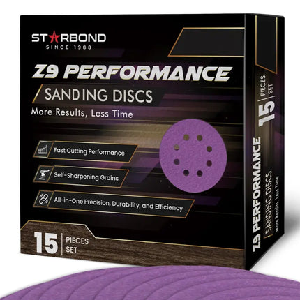 5" 8-Holes Z9 Performance Sanding Discs | 15-Pack | Grit Choices: 80, 120, 180, 240