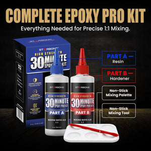 30-Minute Toughened Epoxy Pro Kit — Long Working Time for Knife Handles, Rod Builds and Golf Shafts