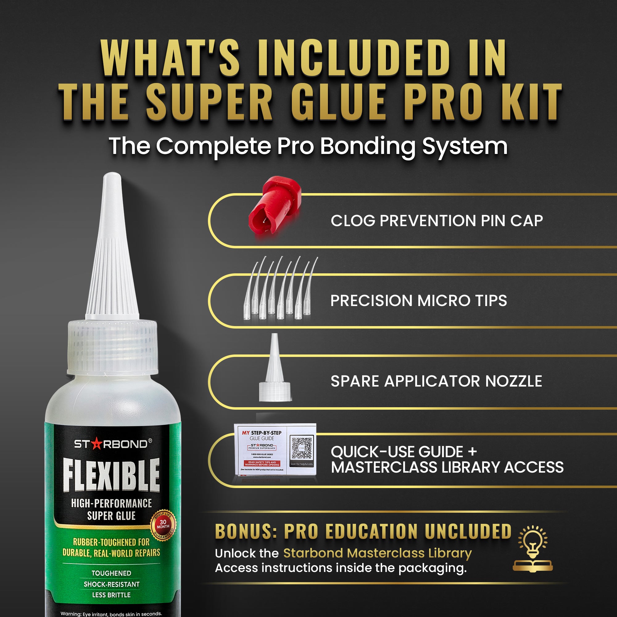 Flexible Medium-thick Clear CA Glue — Superglue Pro Kit