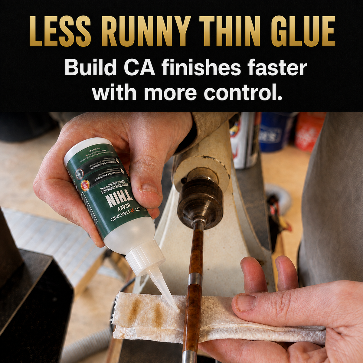 Heavy Thin Super Glue [Pro Kit] — 20–30 Second CA Glue for Controlled Flow, Tight Cracks and CA Finish (2 oz)