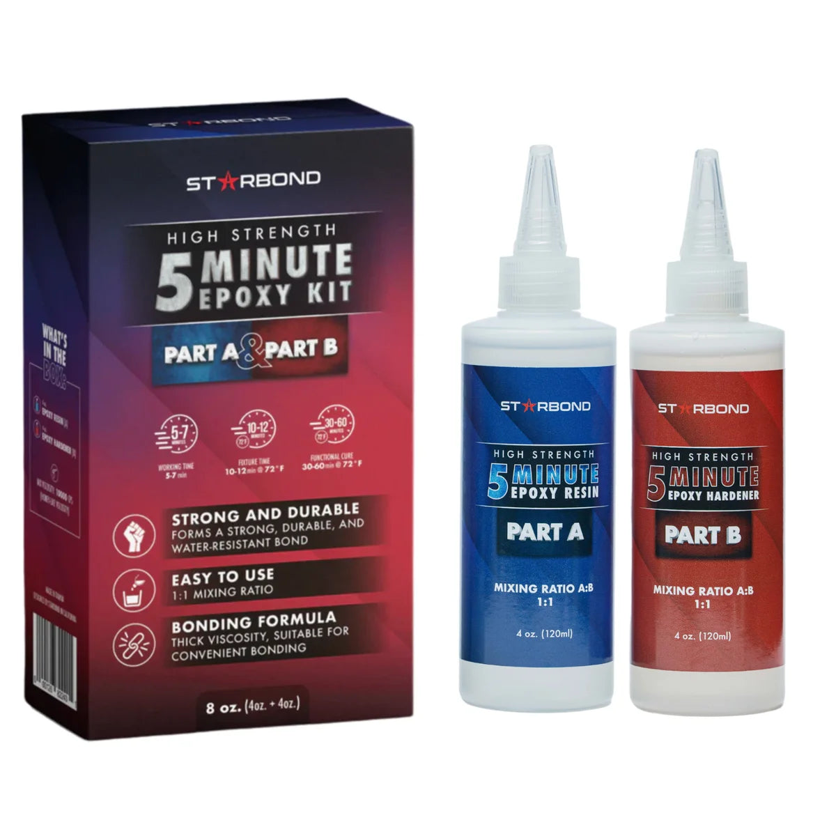 5-Minute Epoxy Kit | Easy 1:1 Ratio | 8 oz., Includes Mixing Tools