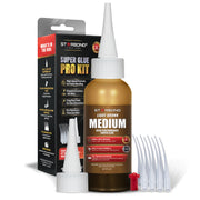Starbond Light Brown Medium Super Glue Pro Kit, 2 oz, with box and precision applicator accessories