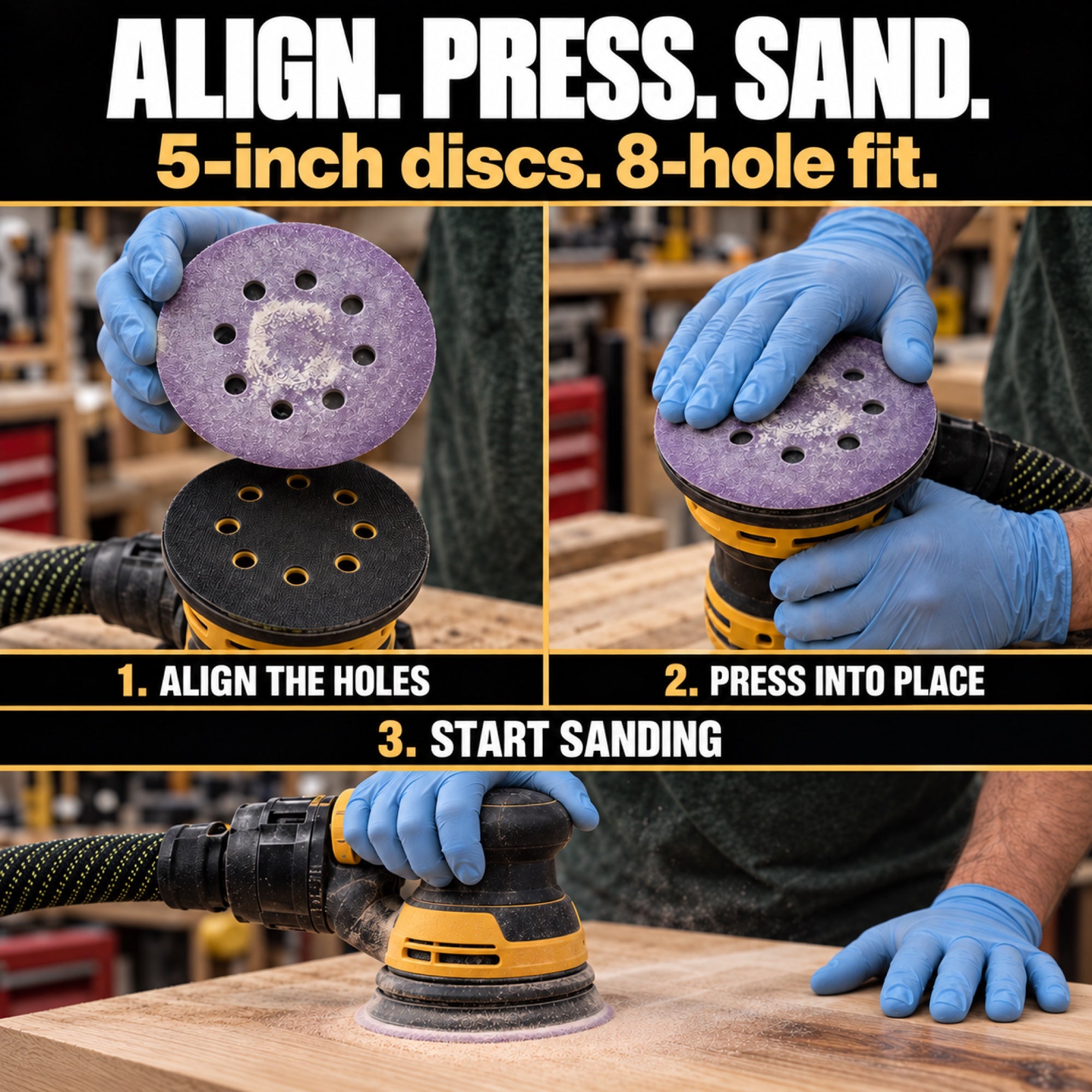 5-Inch 8-Hole Z9 Sanding Discs — 25 Pack | Starbond