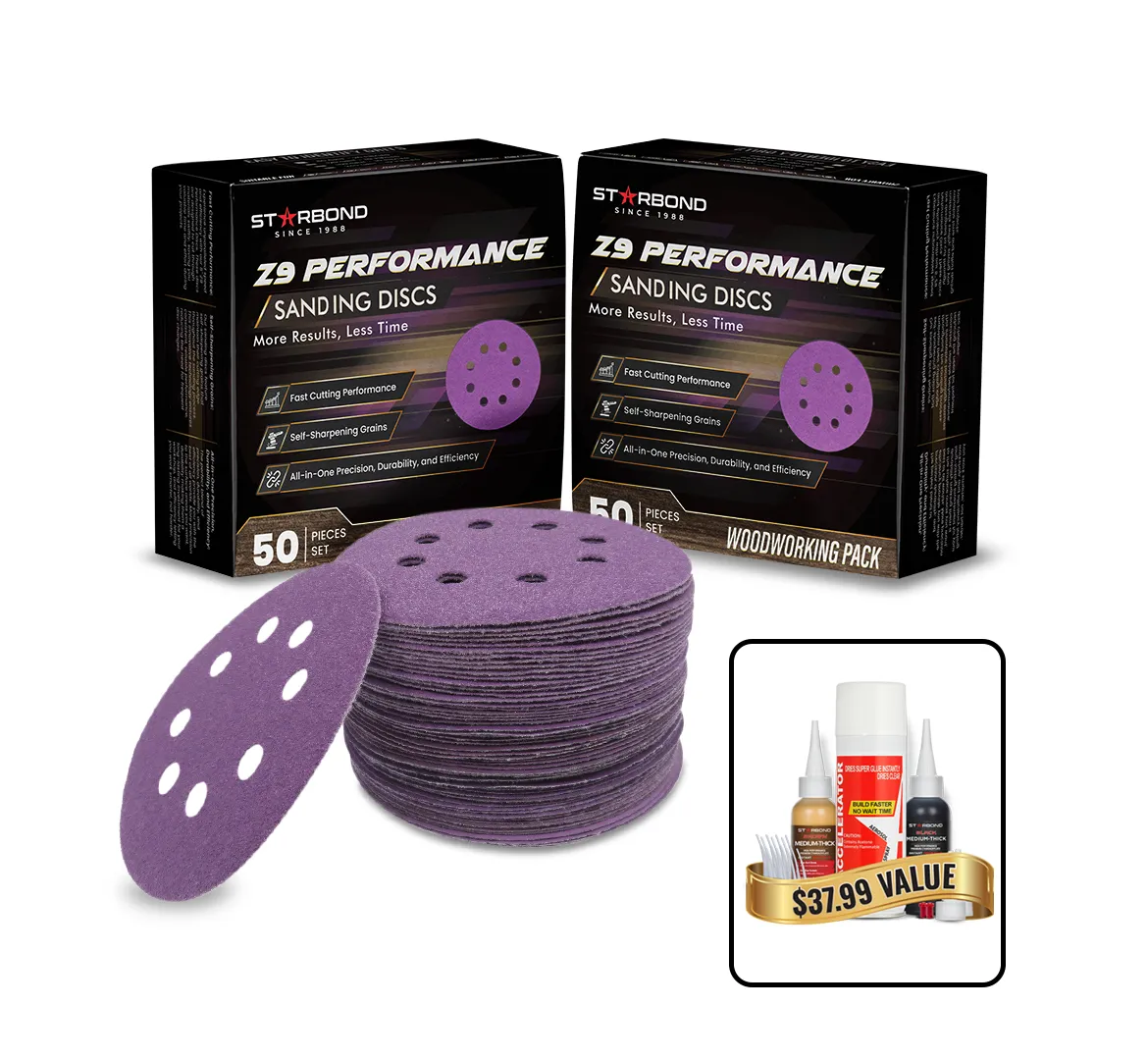 5" 8-Holes Z9 Sanding Discs Promo Bundle | 2x Multi-Grit 50-Pack + FREE Knot-Filler System