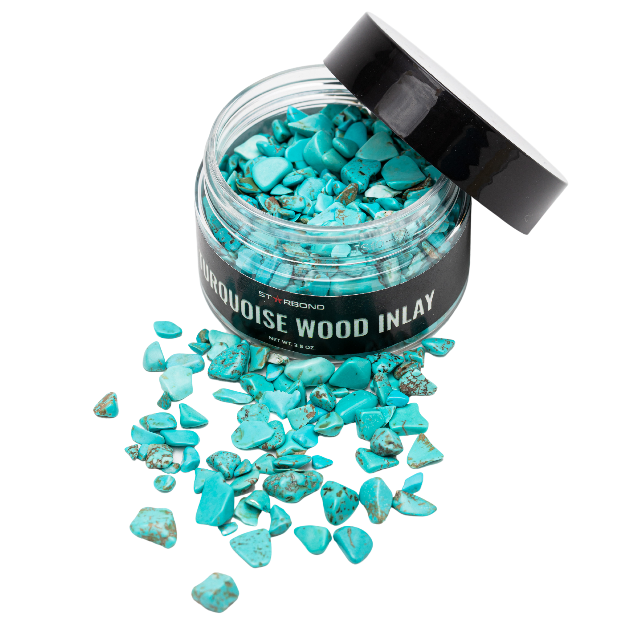 Turquoise Wood Inlay Chips, 2.5 oz.