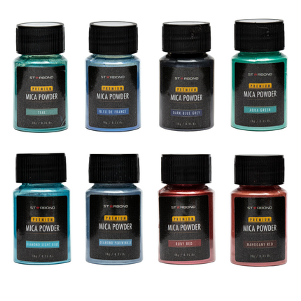 Starbond Mica Powder Pigment Set - Red, Green, and Blue Palette - 24 x 10g Bottles