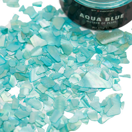 Starbond Aqua Blue Mother of Pearl Inlay Flakes, 1 oz.