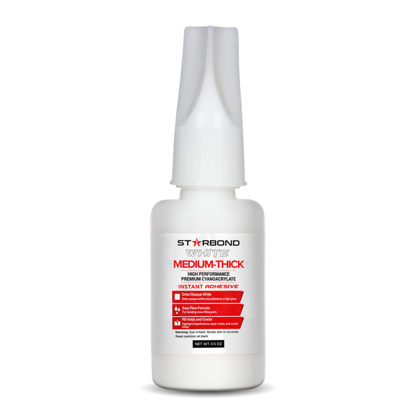 Starbond DW-500 White Medium Thick (Heavy Medium) CA Super Glue 2 Ounce