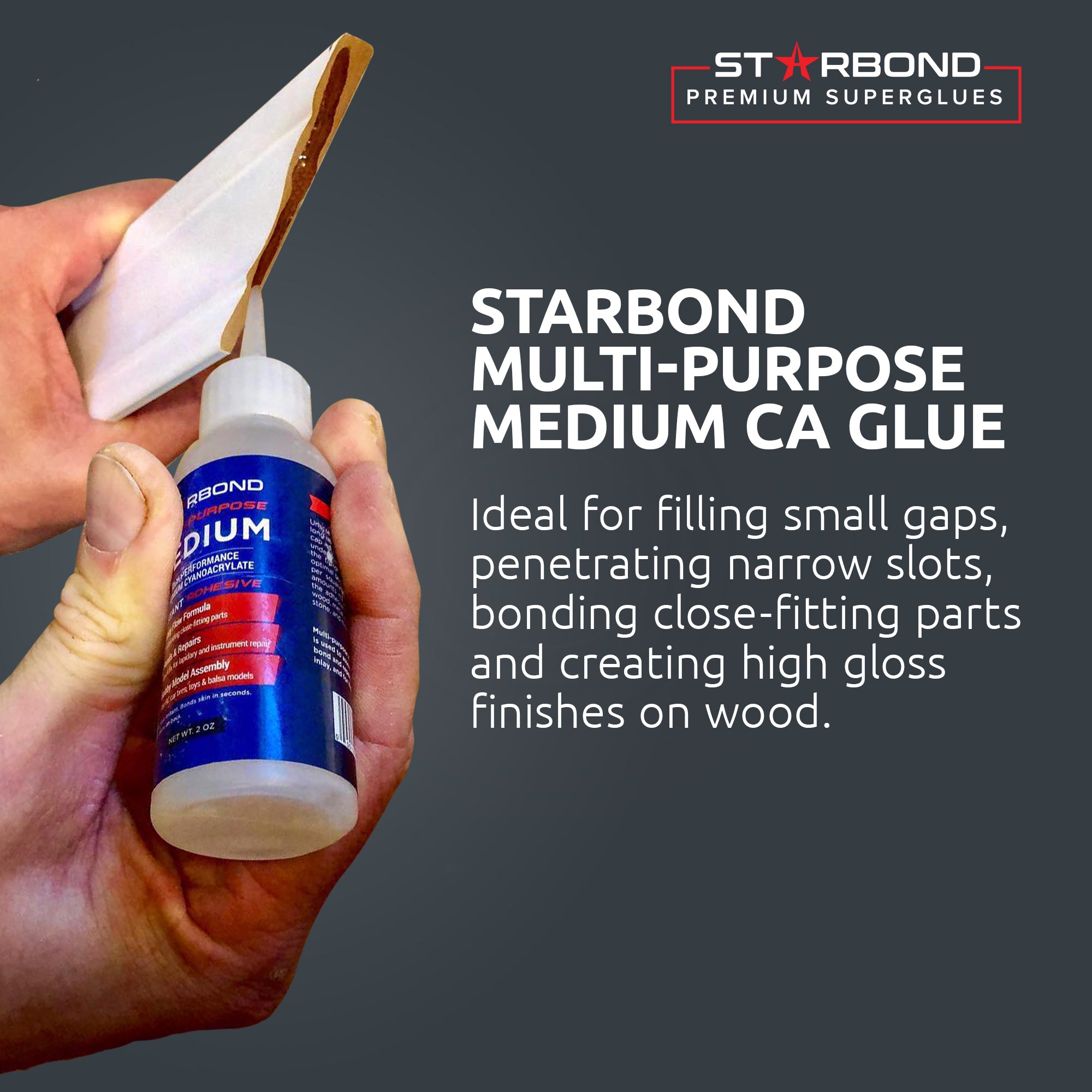 Starbond Premium Grade Cyanoacrylate (CA) Super Glue - 2 OZ PRO Pack  (56-Gram) - Black Medium-Thick