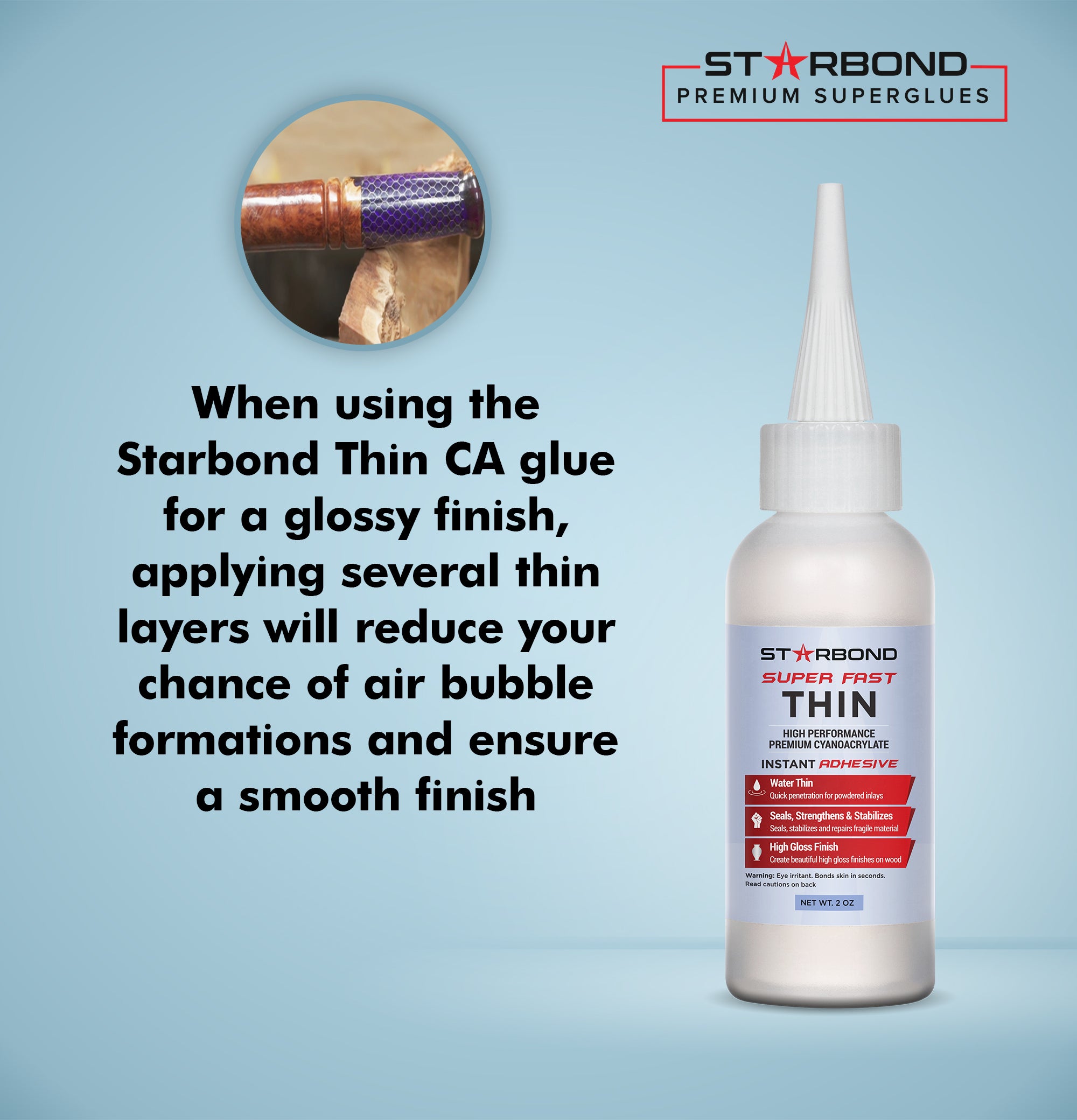 Starbond Glue Debonder - Remover for CA Super Glue, 2 oz. with Brush